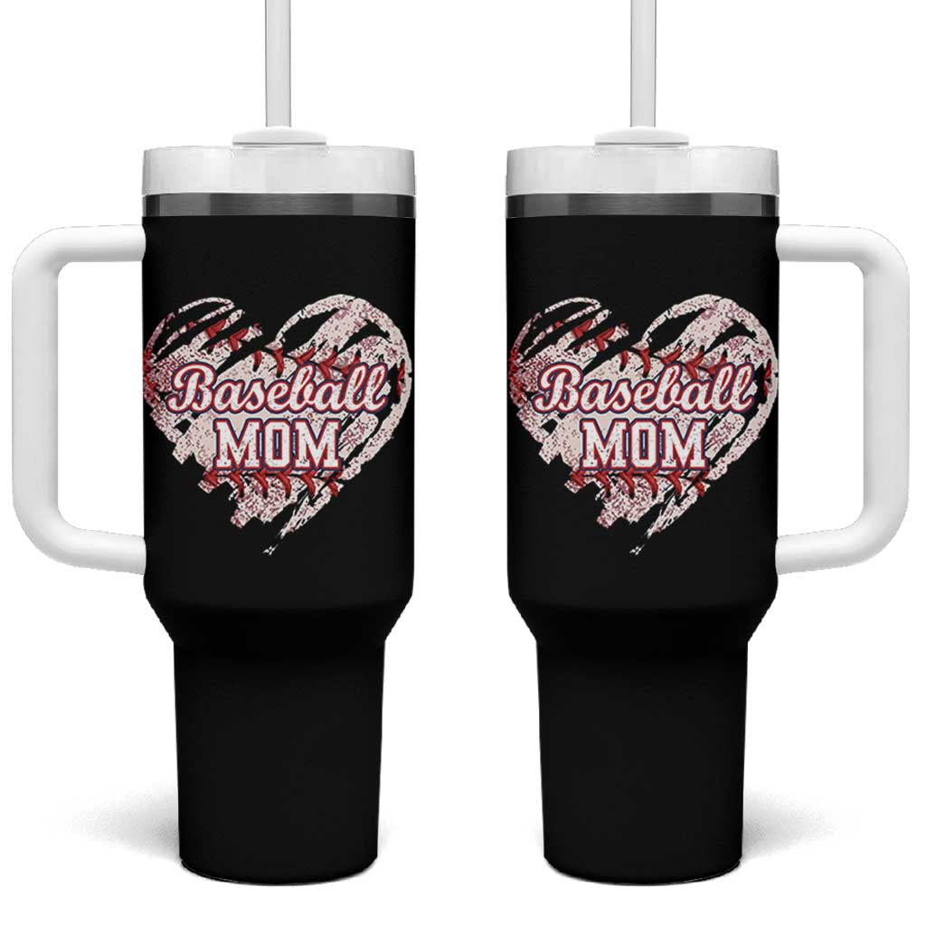 Baseball Mom Tumbler With Handle Baseball Mama Life Game Day Vintage Heart