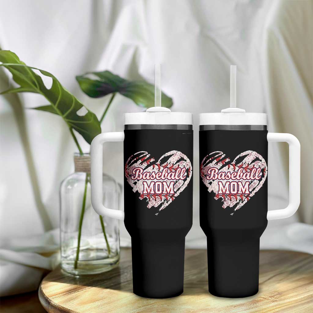 Baseball Mom Tumbler With Handle Baseball Mama Life Game Day Vintage Heart
