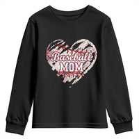 Baseball Mom Youth Sweatshirt Baseball Mama Life Game Day Vintage Heart