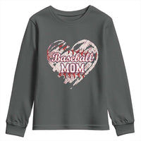 Baseball Mom Youth Sweatshirt Baseball Mama Life Game Day Vintage Heart