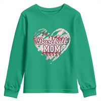 Baseball Mom Youth Sweatshirt Baseball Mama Life Game Day Vintage Heart