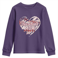 Baseball Mom Youth Sweatshirt Baseball Mama Life Game Day Vintage Heart