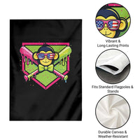 Party Monkey Baseball Drip Funny Animals Lover Garden Flag