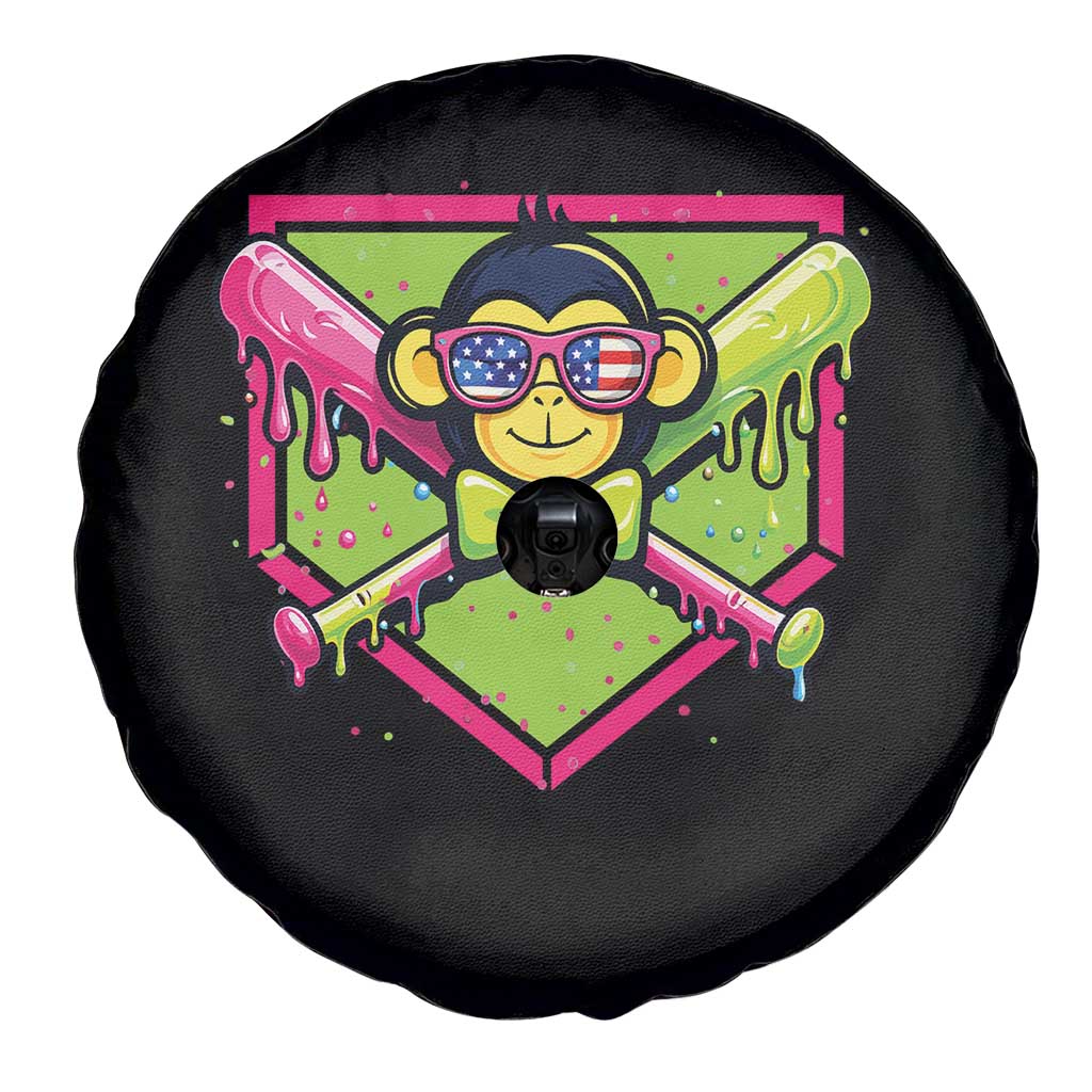 Party Monkey Baseball Drip Funny Animals Lover Spare Tire Cover