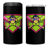 Party Monkey Baseball Drip Funny Animals Lover 4 in 1 Can Cooler Tumbler