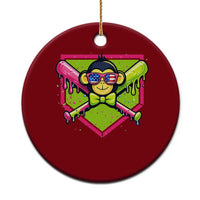 Party Monkey Baseball Drip Funny Animals Lover Ceramic Ornament
