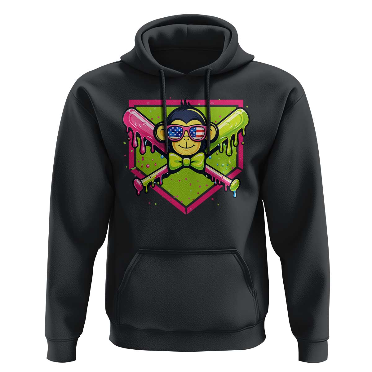 Party Monkey Baseball Drip Funny Animals Lover Hoodie