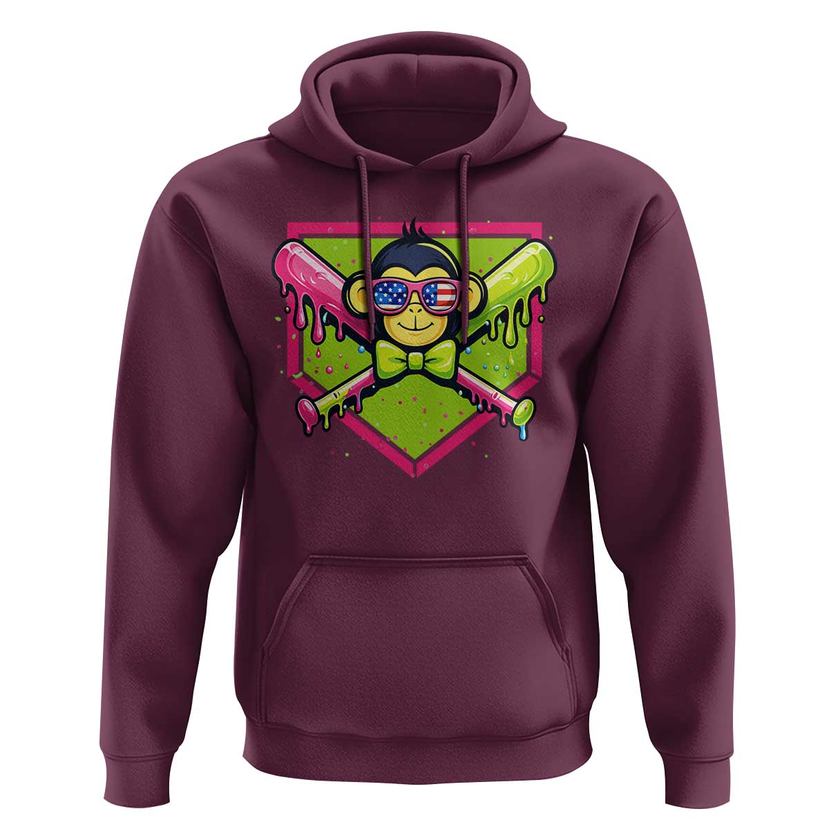 Party Monkey Baseball Drip Funny Animals Lover Hoodie