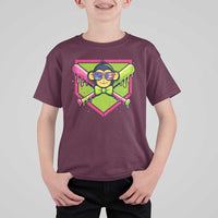 Party Monkey Baseball Drip Funny Animals Lover T Shirt For Kid