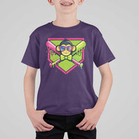 Party Monkey Baseball Drip Funny Animals Lover T Shirt For Kid