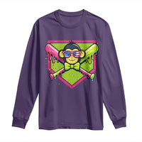 Party Monkey Baseball Drip Funny Animals Lover Long Sleeve Shirt