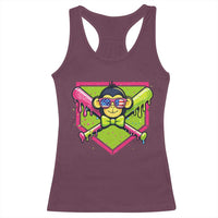 Party Monkey Baseball Drip Funny Animals Lover Racerback Tank Top