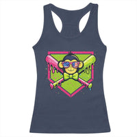 Party Monkey Baseball Drip Funny Animals Lover Racerback Tank Top