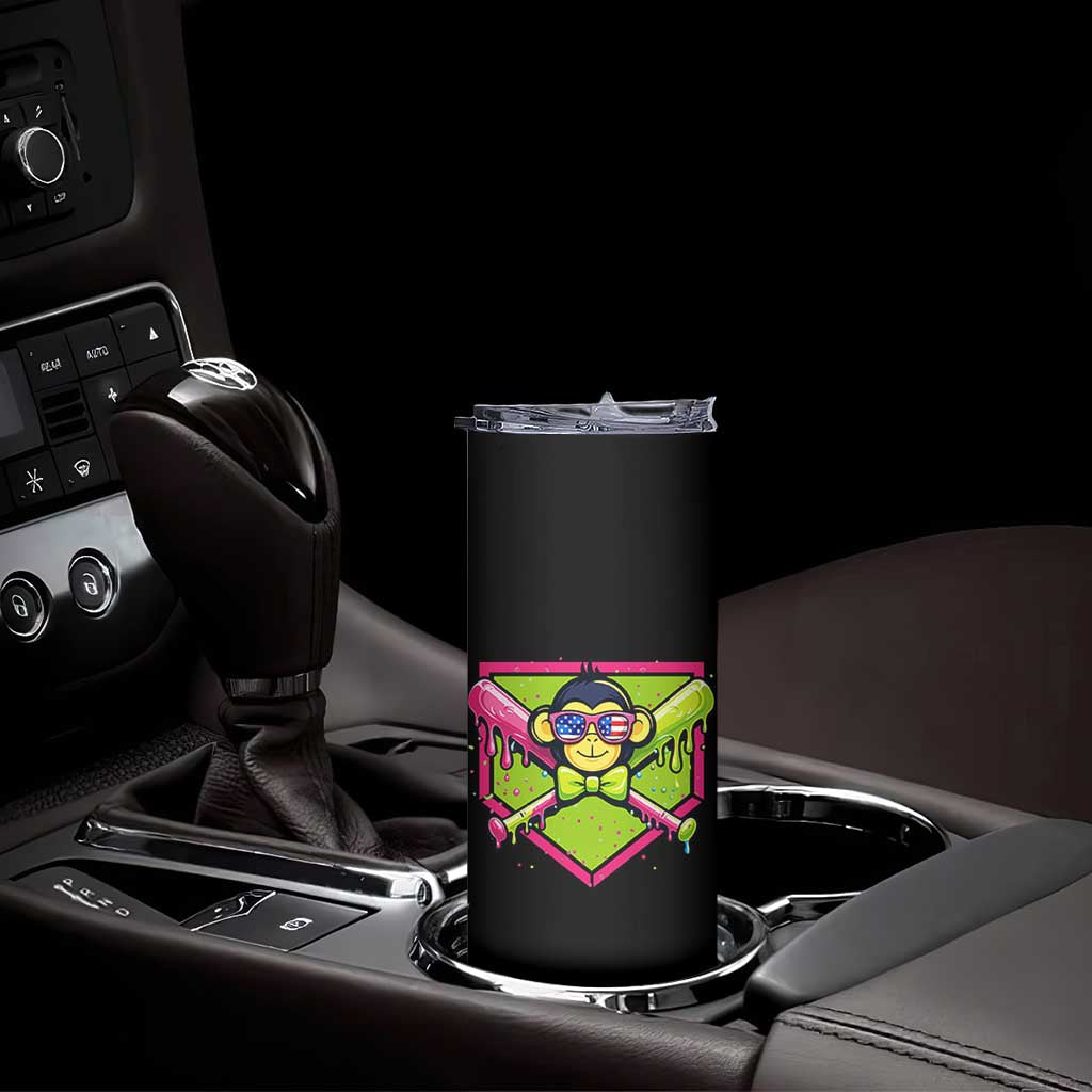 Party Monkey Baseball Drip Funny Animals Lover Skinny Tumbler