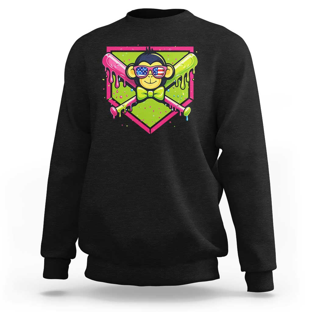 Party Monkey Baseball Drip Funny Animals Lover Sweatshirt