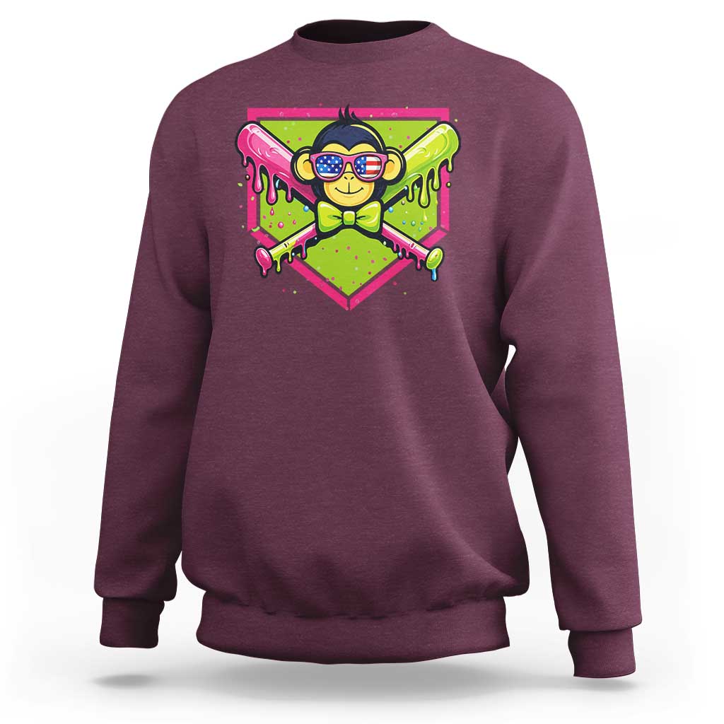 Party Monkey Baseball Drip Funny Animals Lover Sweatshirt
