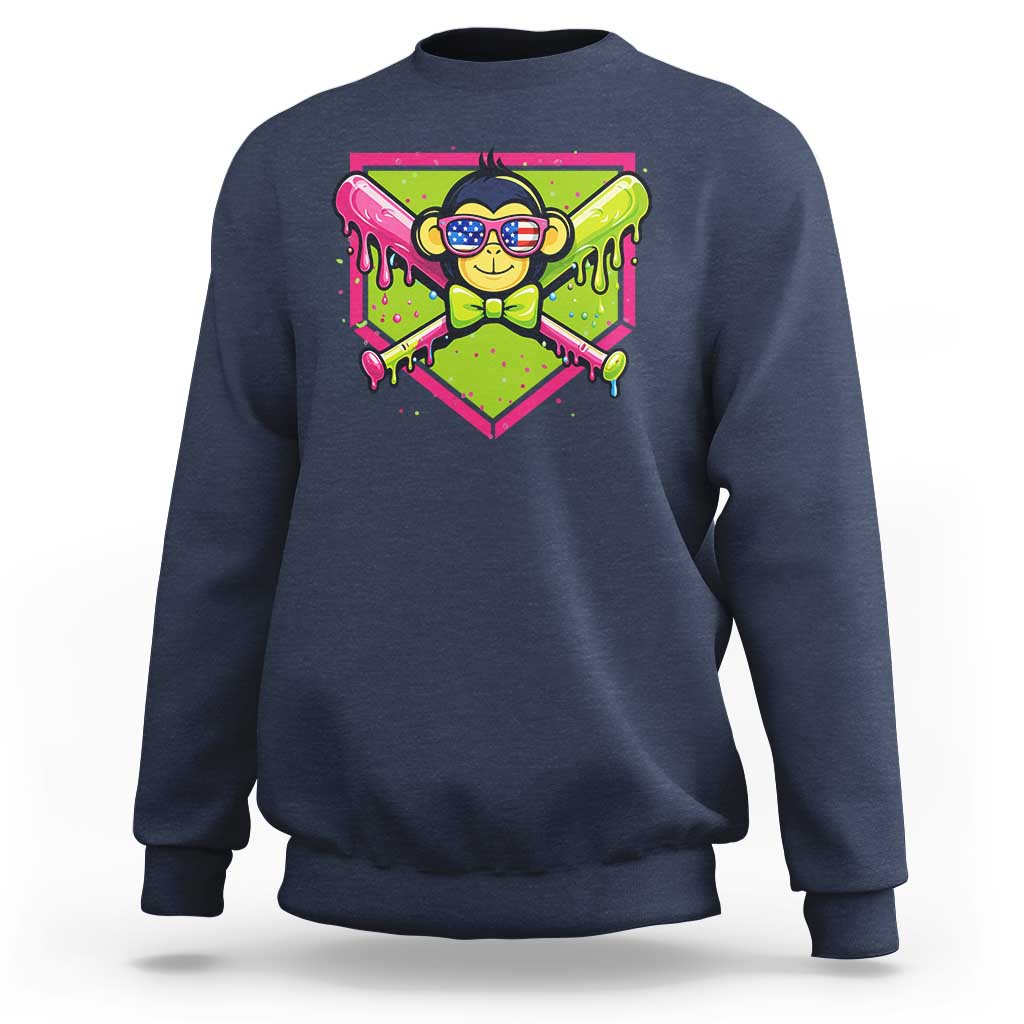 Party Monkey Baseball Drip Funny Animals Lover Sweatshirt