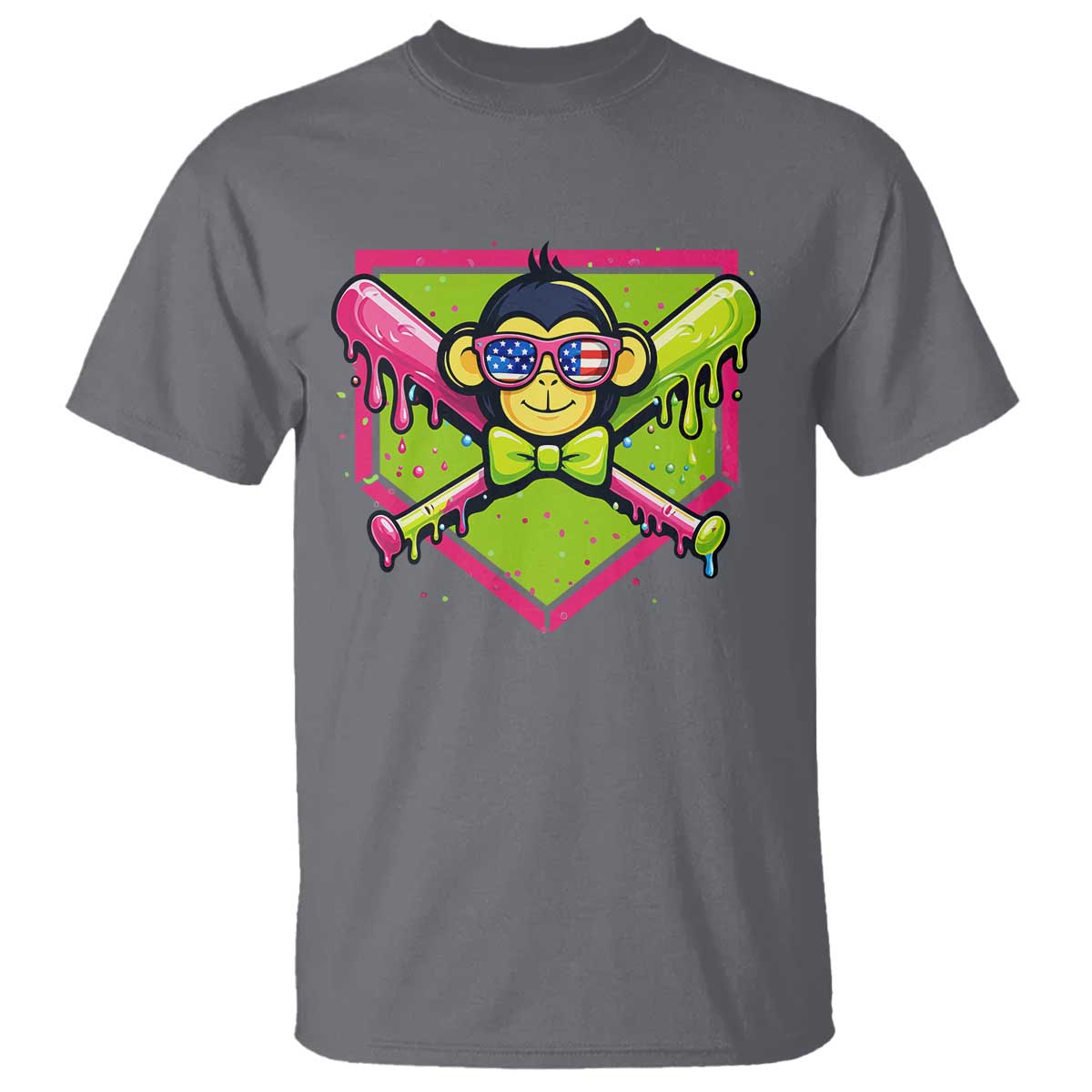 Party Monkey Baseball Drip Funny Animals Lover T Shirt