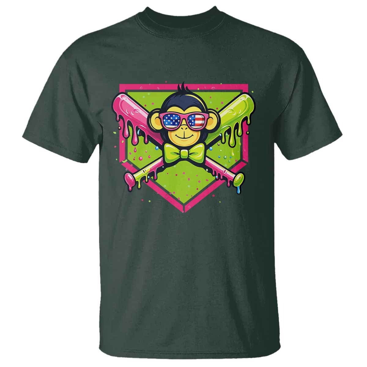 Party Monkey Baseball Drip Funny Animals Lover T Shirt