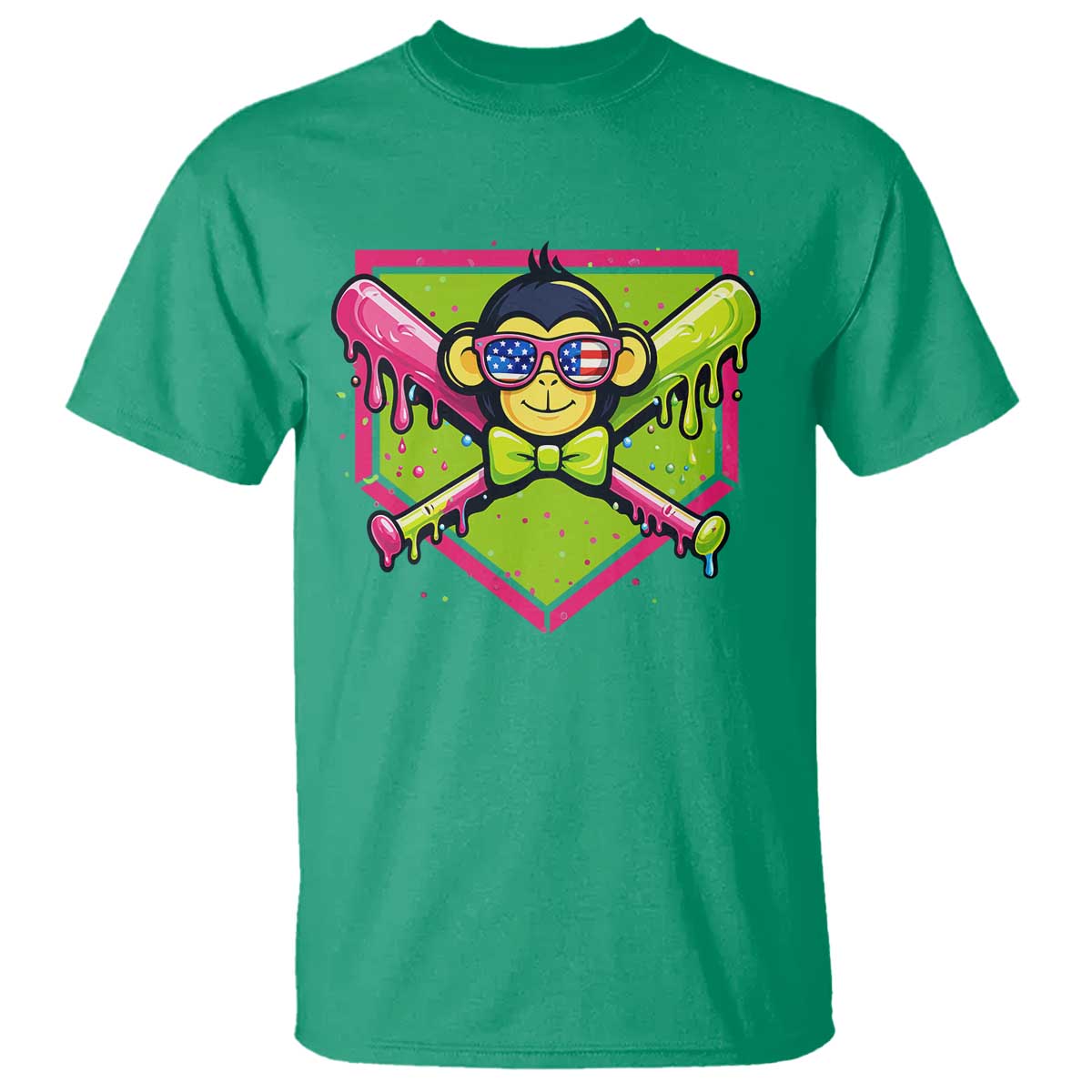 Party Monkey Baseball Drip Funny Animals Lover T Shirt
