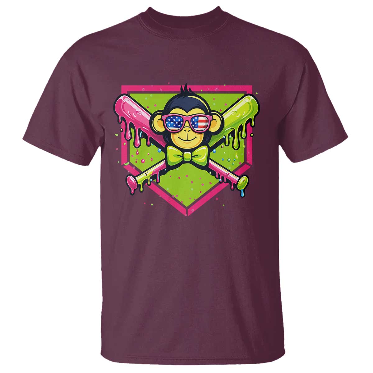 Party Monkey Baseball Drip Funny Animals Lover T Shirt