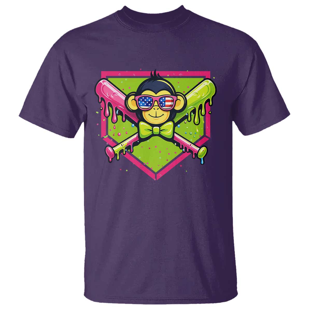 Party Monkey Baseball Drip Funny Animals Lover T Shirt