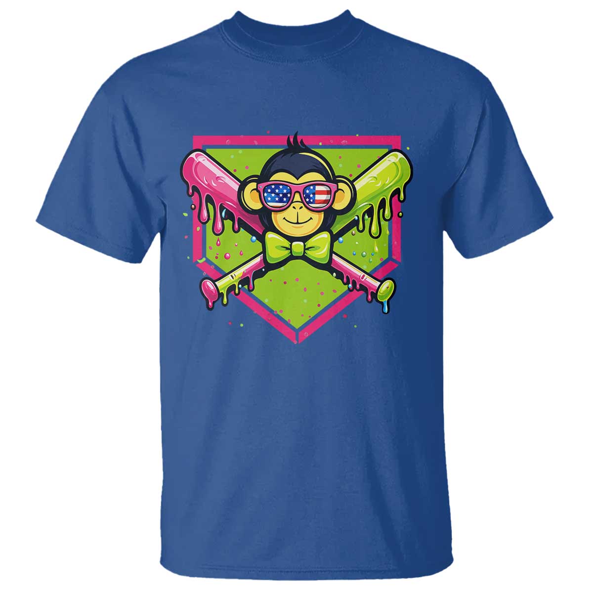 Party Monkey Baseball Drip Funny Animals Lover T Shirt