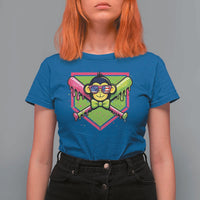Party Monkey Baseball Drip Funny Animals Lover T Shirt For Women