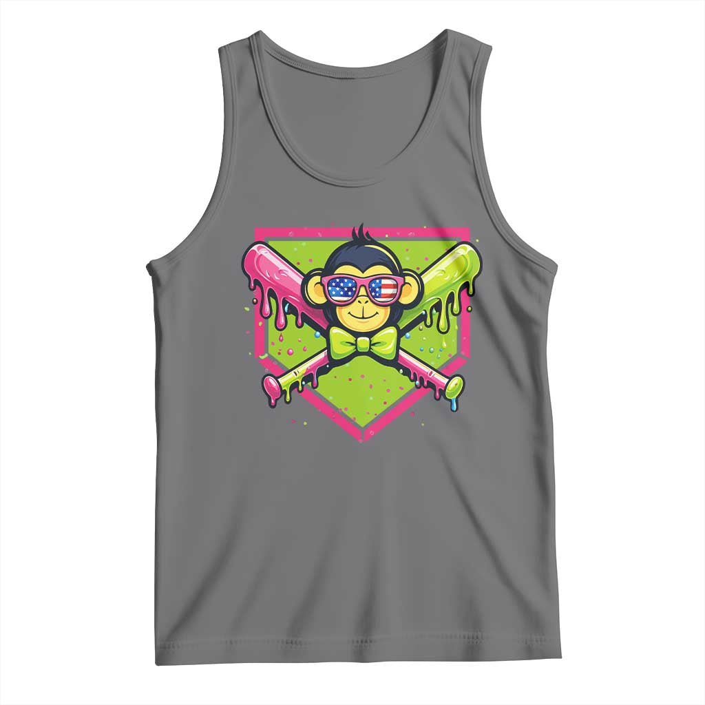 Party Monkey Baseball Drip Funny Animals Lover Tank Top
