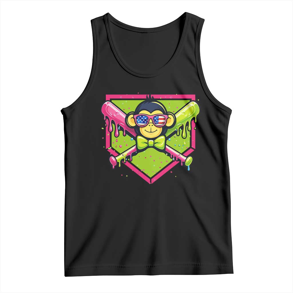 Party Monkey Baseball Drip Funny Animals Lover Tank Top