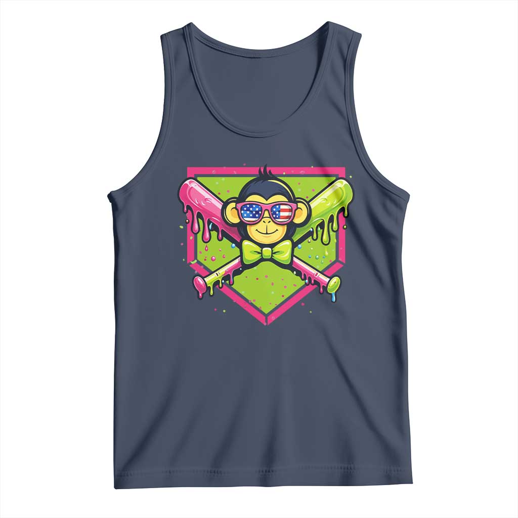 Party Monkey Baseball Drip Funny Animals Lover Tank Top