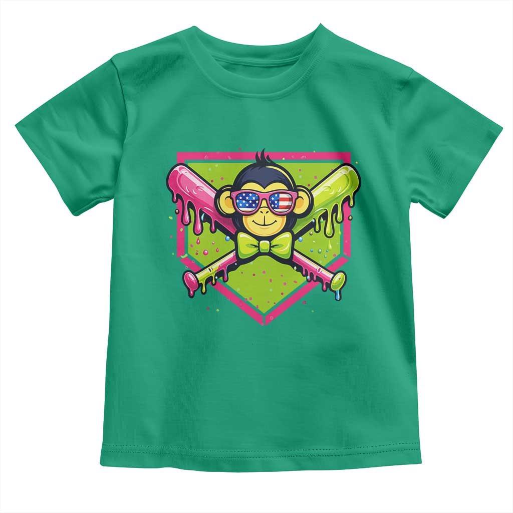 Party Monkey Baseball Drip Funny Animals Lover Toddler T Shirt