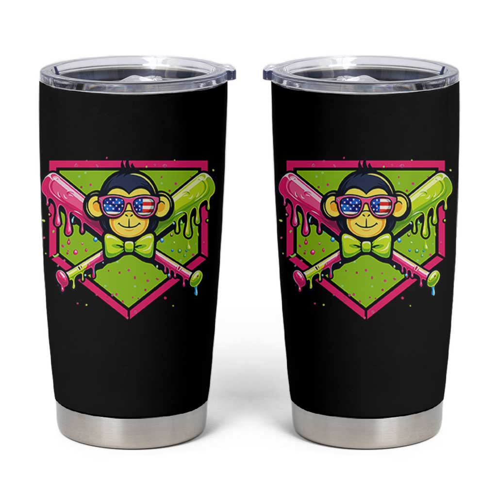 Party Monkey Baseball Drip Funny Animals Lover Tumbler Cup