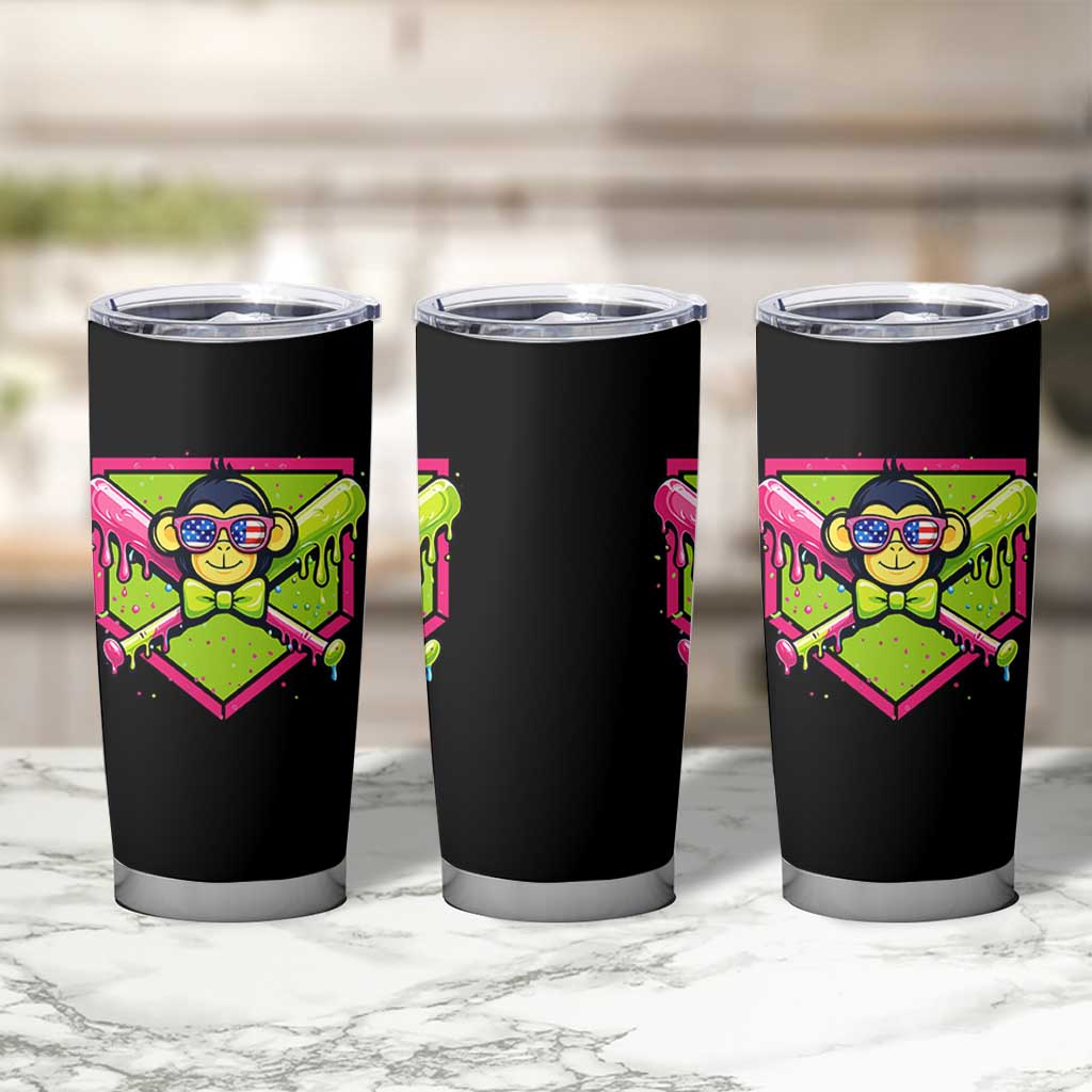 Party Monkey Baseball Drip Funny Animals Lover Tumbler Cup