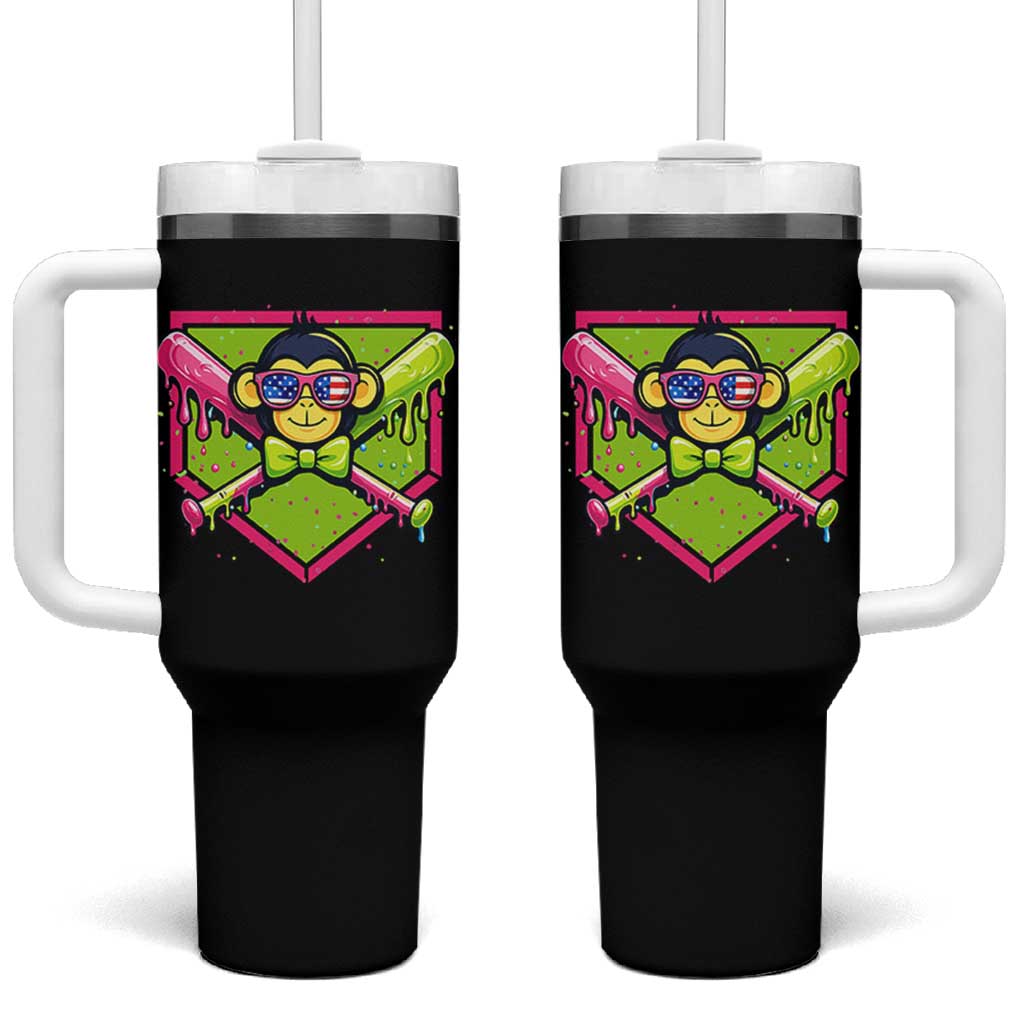 Party Monkey Baseball Drip Funny Animals Lover Tumbler With Handle