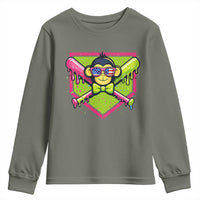 Party Monkey Baseball Drip Funny Animals Lover Youth Sweatshirt
