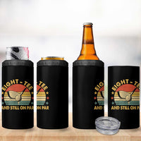 80th Birthday Golf 4 in 1 Can Cooler Tumbler Funny Eight Tee And Still On Par 80 Years Old
