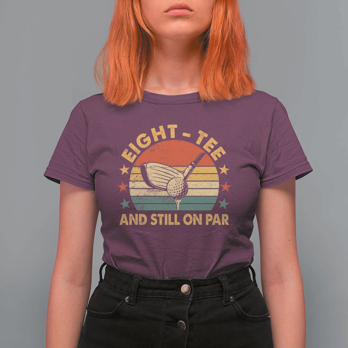 80th Birthday Golf T Shirt For Women Funny Eight Tee And Still On Par 80 Years Old
