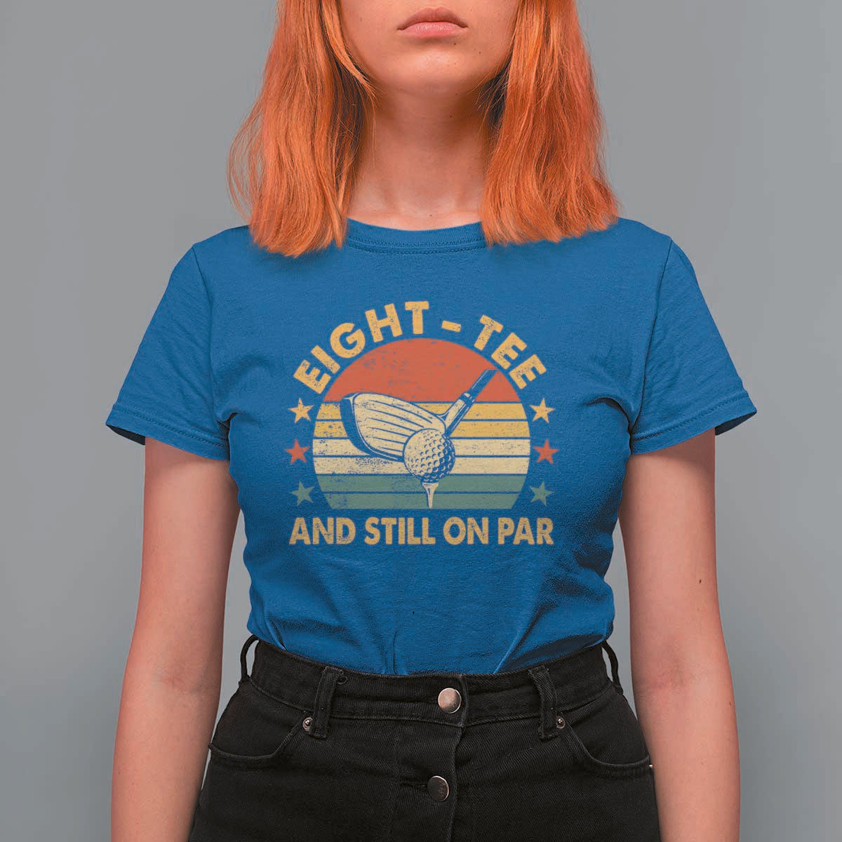 80th Birthday Golf T Shirt For Women Funny Eight Tee And Still On Par 80 Years Old