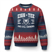80th Birthday Golf Ugly Christmas Sweater Funny Eigh Tee And Still Swinging 80 Years Old