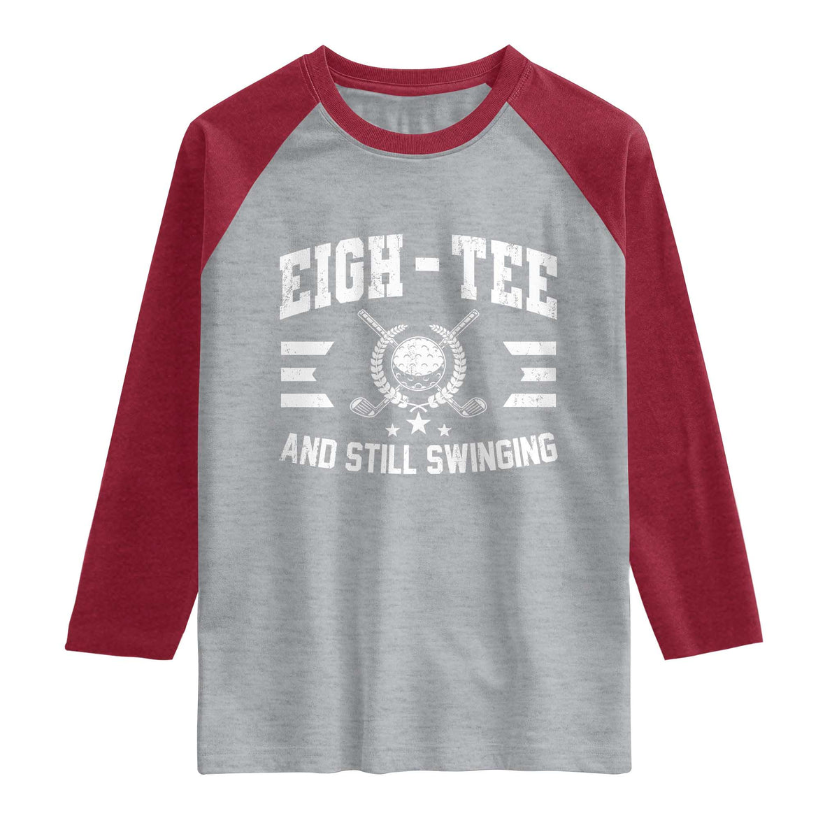80th Birthday Golf Raglan Shirt Funny Eigh Tee And Still Swinging 80 Years Old
