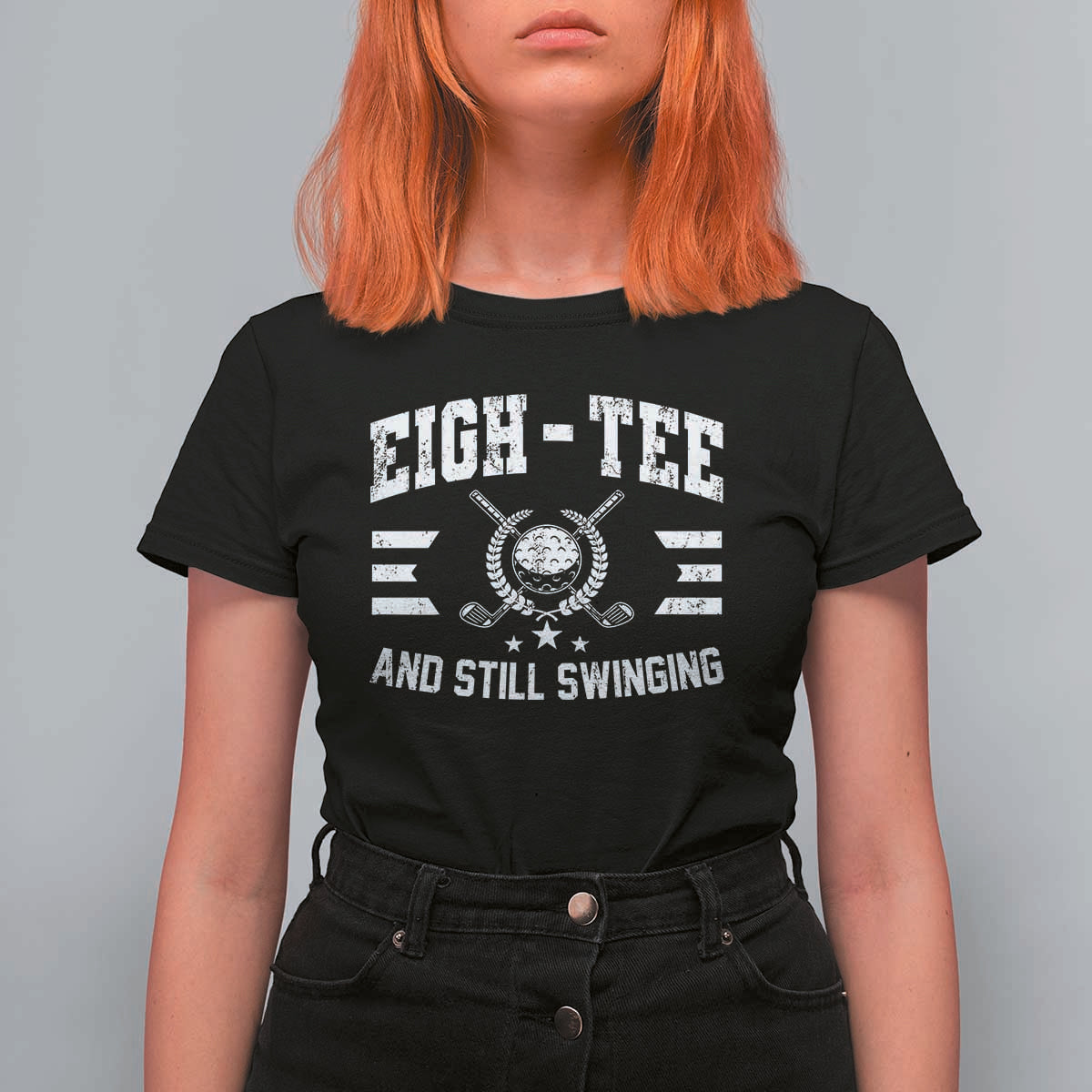 80th Birthday Golf T Shirt For Women Funny Eigh Tee And Still Swinging 80 Years Old