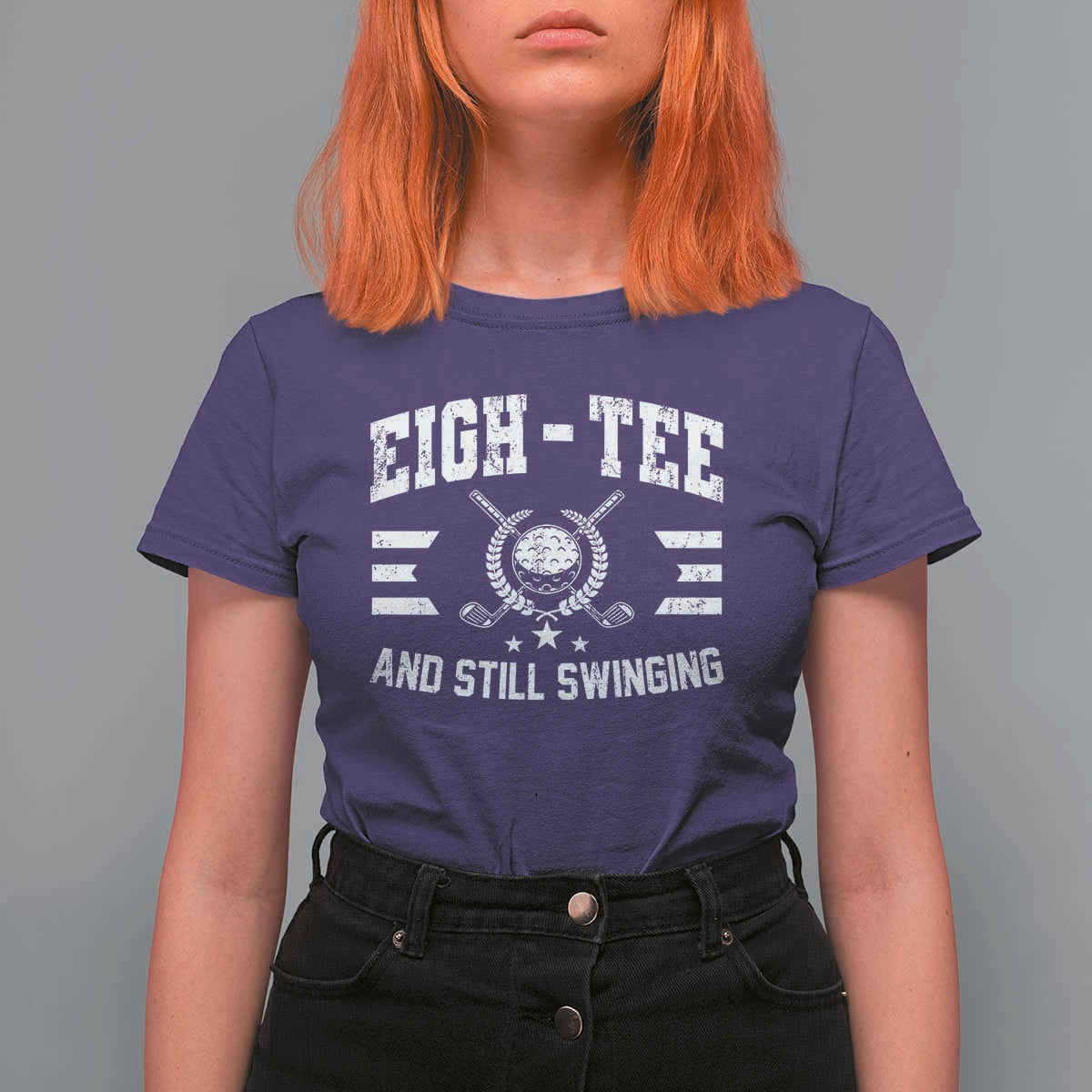 80th Birthday Golf T Shirt For Women Funny Eigh Tee And Still Swinging 80 Years Old