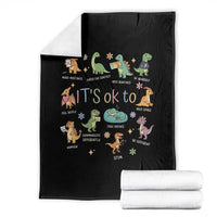 Dinosaur Autism Awareness Throw Blanket It Is Okay to Be Different Dino Lover