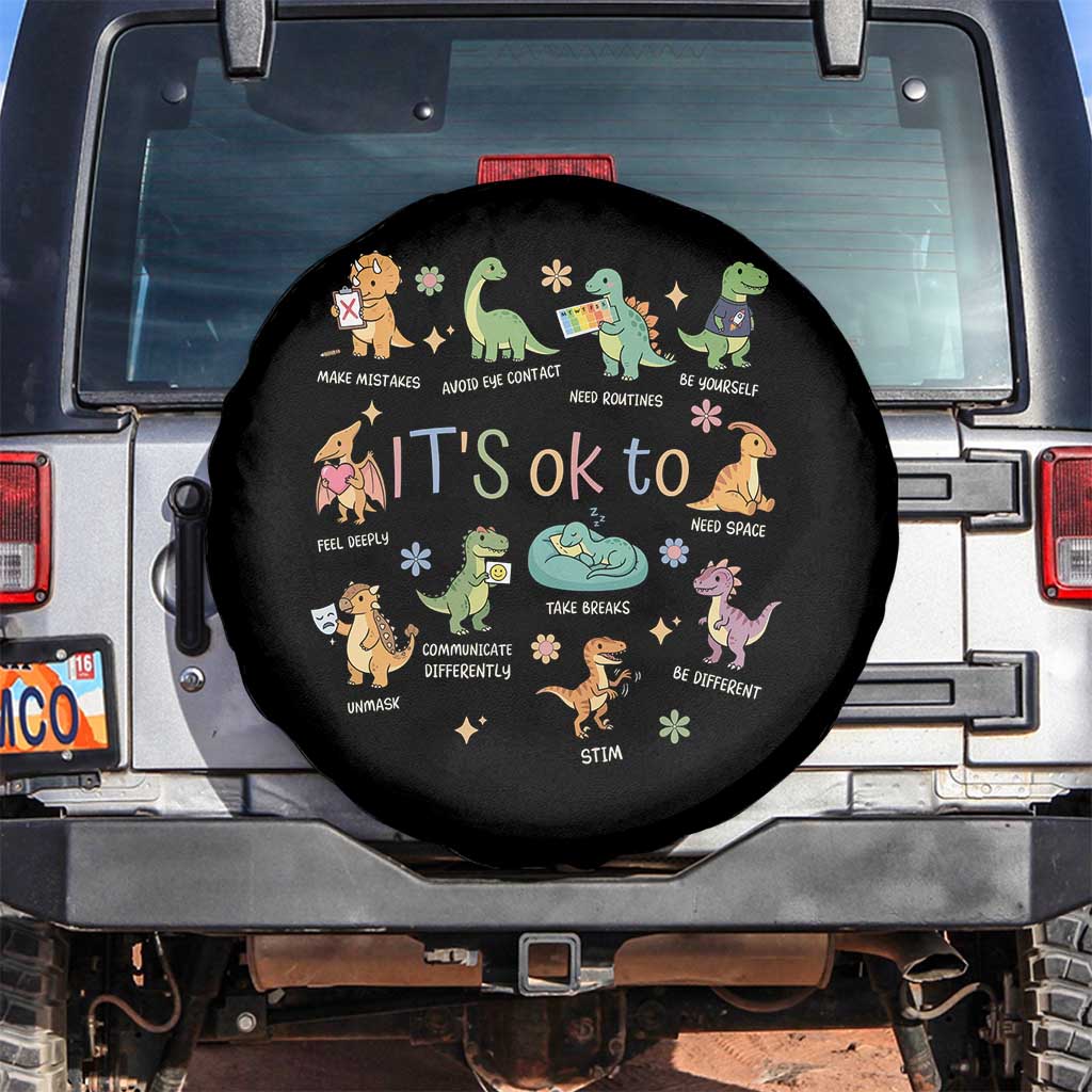 Dinosaur Autism Awareness Spare Tire Cover It Is Okay to Be Different Dino Lover
