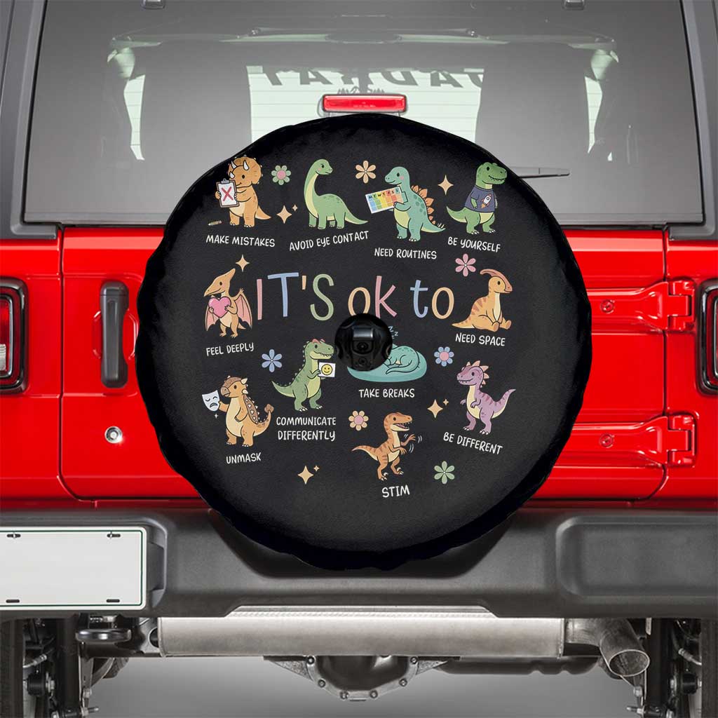 Dinosaur Autism Awareness Spare Tire Cover It Is Okay to Be Different Dino Lover