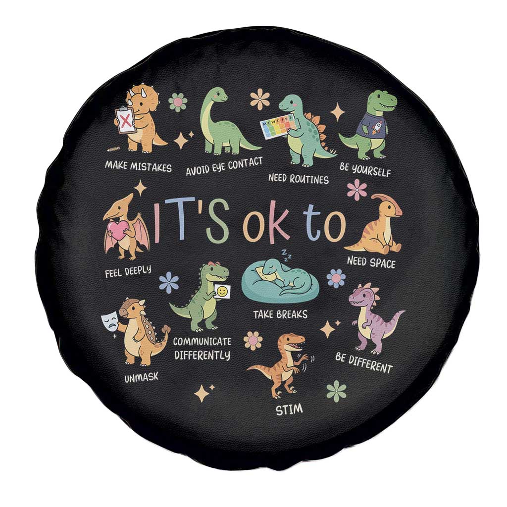 Dinosaur Autism Awareness Spare Tire Cover It Is Okay to Be Different Dino Lover