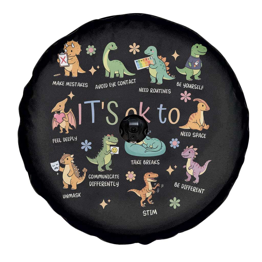 Dinosaur Autism Awareness Spare Tire Cover It Is Okay to Be Different Dino Lover