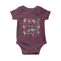Dinosaur Autism Awareness Baby Onesie It Is Okay to Be Different Dino Lover