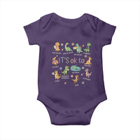 Dinosaur Autism Awareness Baby Onesie It Is Okay to Be Different Dino Lover
